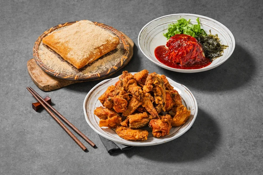 고봉당 치킨+떡구이+비빔국수